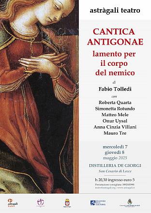 Lo spettacolo “cantica antigonae. lamento per il corpo del nemico apre “per la palestina, quattro giornate dedicate alla resistenza e alla lotta del popolo palestinese